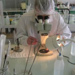 jeune et microscope Laboratoire