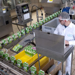 Chaine de bouteilles de lait