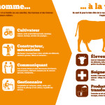 Panneau 'exploitation laitière' 1 : De l'homme à la vache