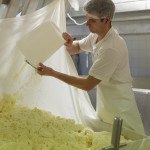 Usine, Cantal, caillé déposé dans le pressoir